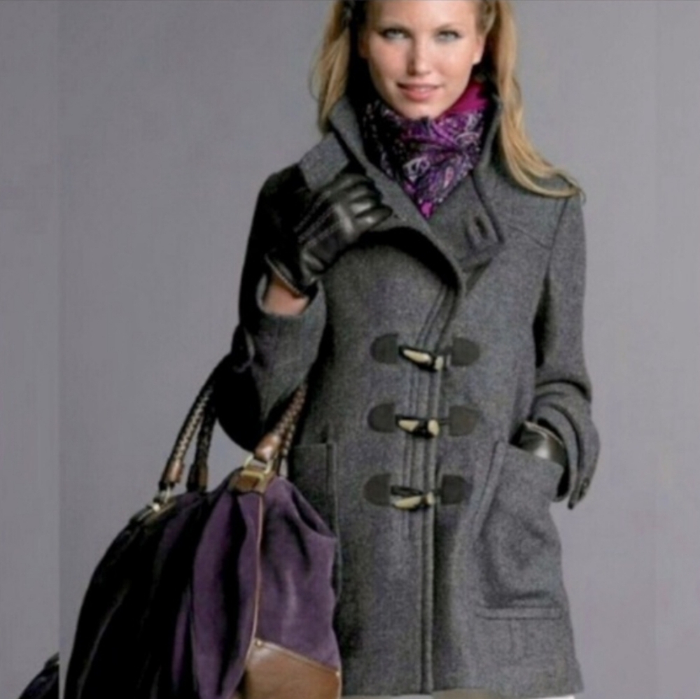Banana Republic Grey Wool Toggle Coat